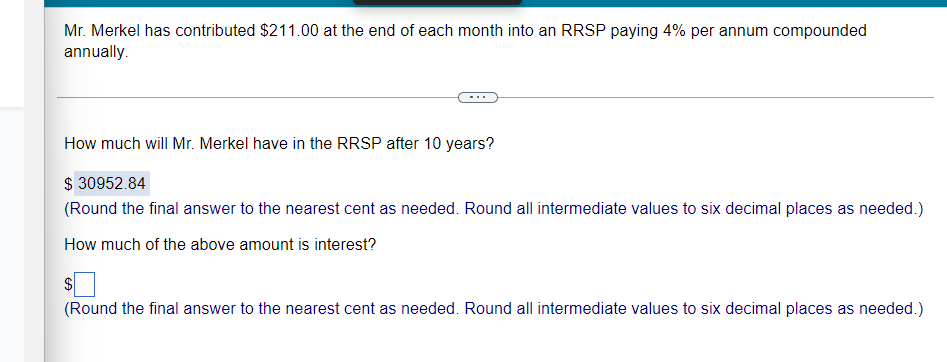 Please answer all questions correctly. Thanks Mr. Merkel has contributed $211.00 at