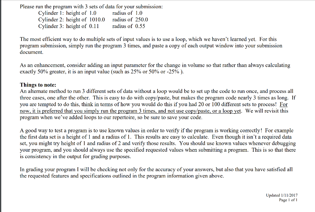 write a program to find the circumference, surface area and volume for