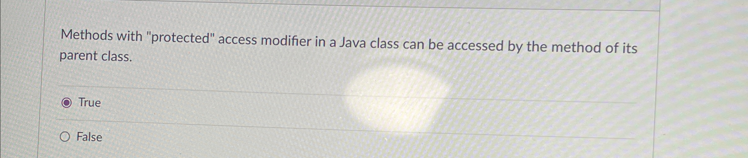  Methods with "protected" access modifier in a Java class can be