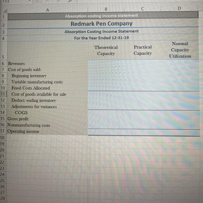 denominator-level capacity concept. Determine the amount of fixed overhead that will be