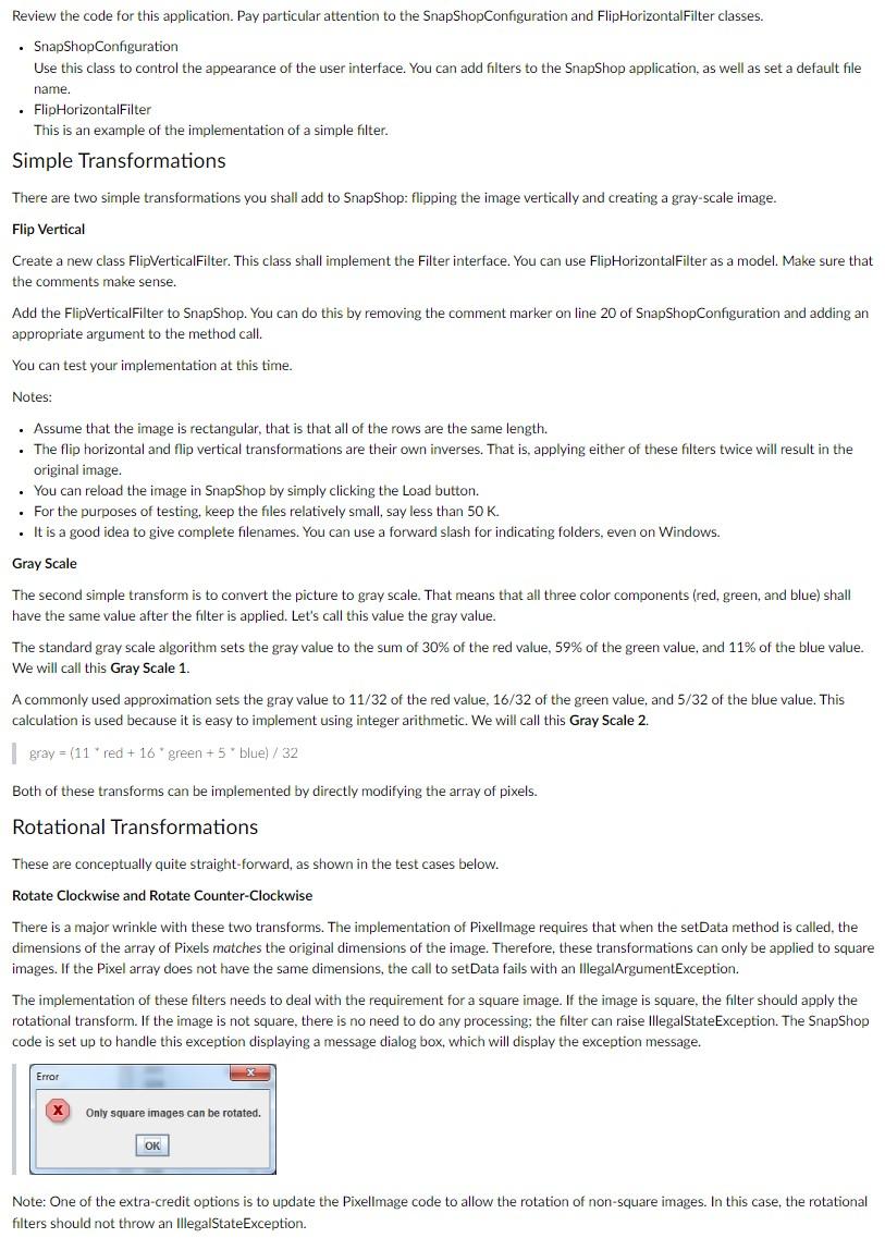 * Modify the image according to your algorithm * * @param theImage