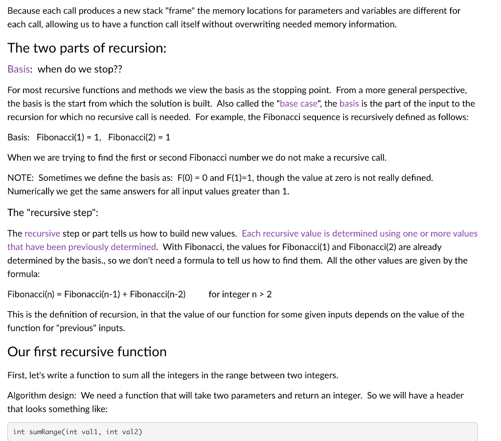 component to them. In addition, most things that are done recursively can
