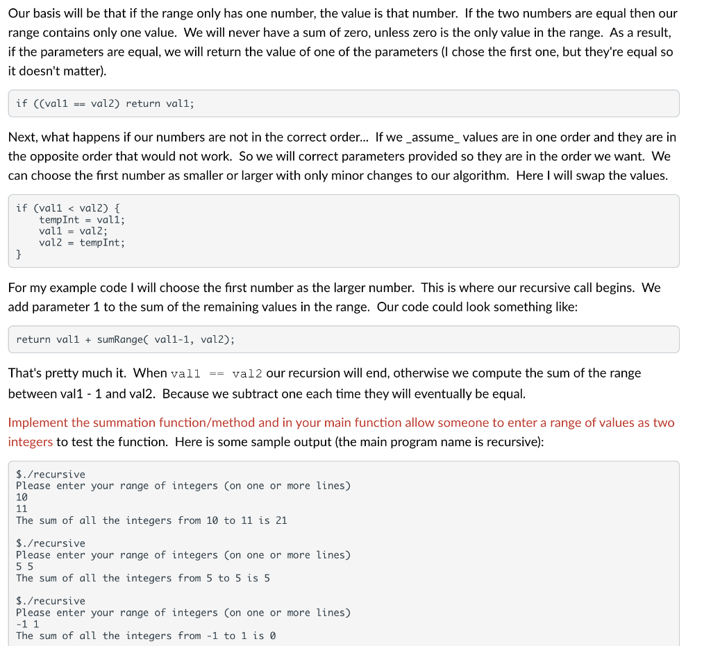 also be done with recursion. This homework is not concerned with specific