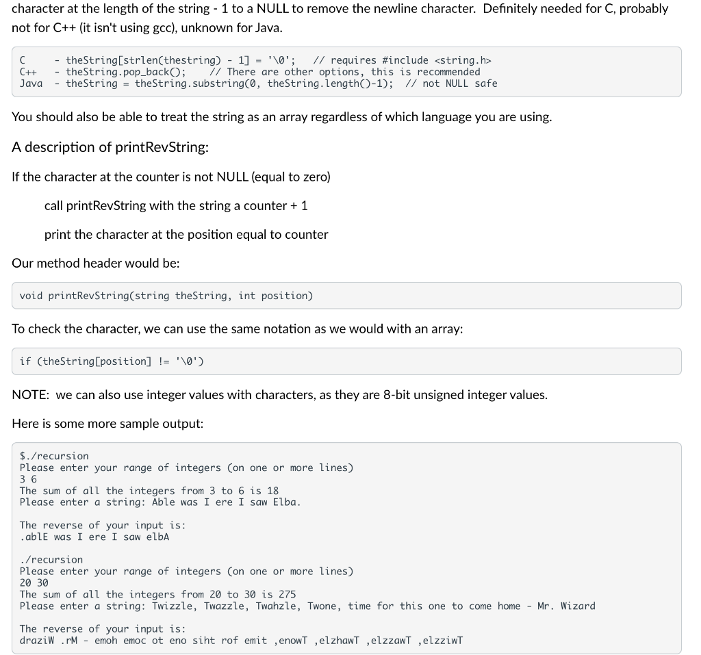 recursive function/method is one that "calls itself." From the perspective of a
