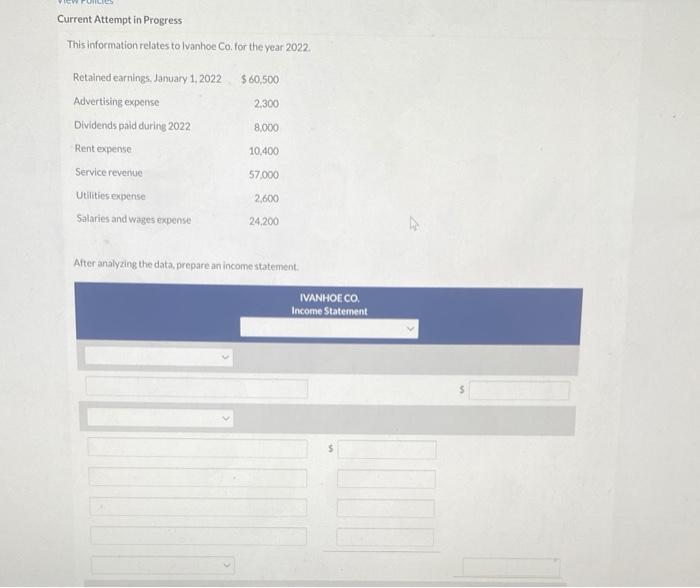  Current Attempt in Progress This information relates to Ivanhoe Co. for