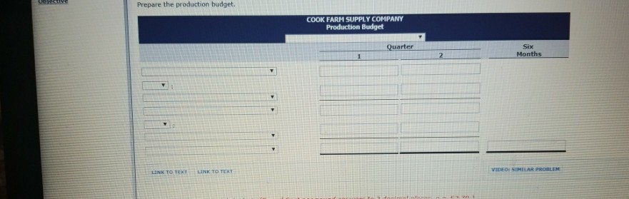 for preparing budgets for Snare Sales: quarter 1, 28,300 bags; quarter 2,