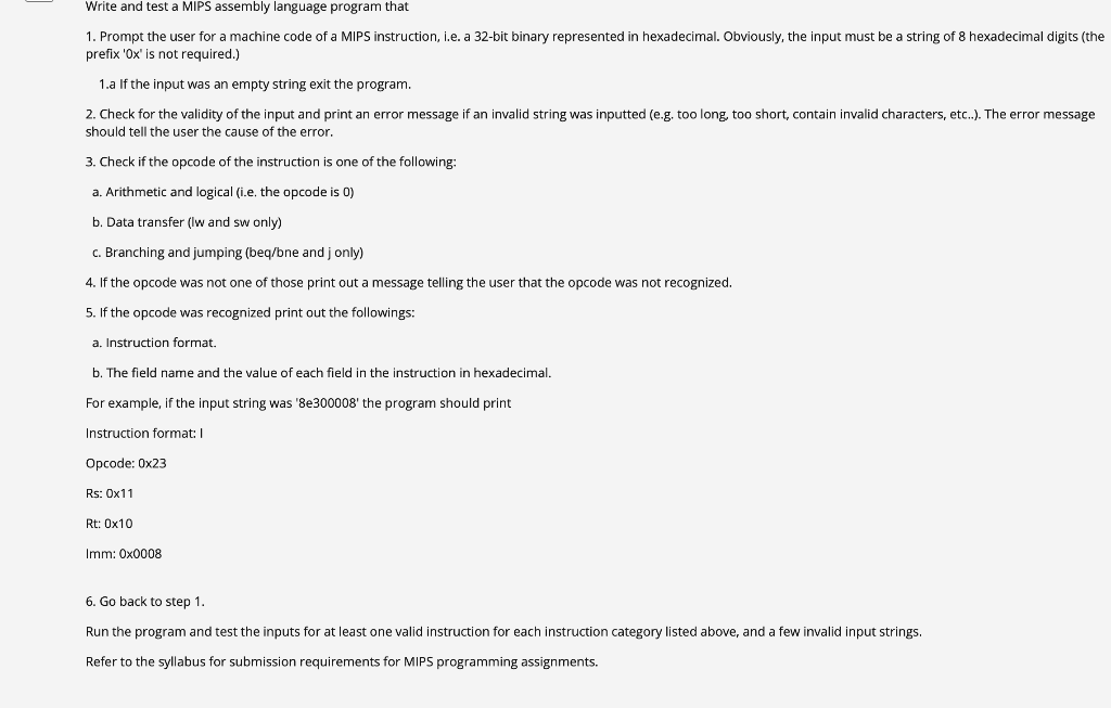  Write and test a MIPS assembly language program that 1. Prompt