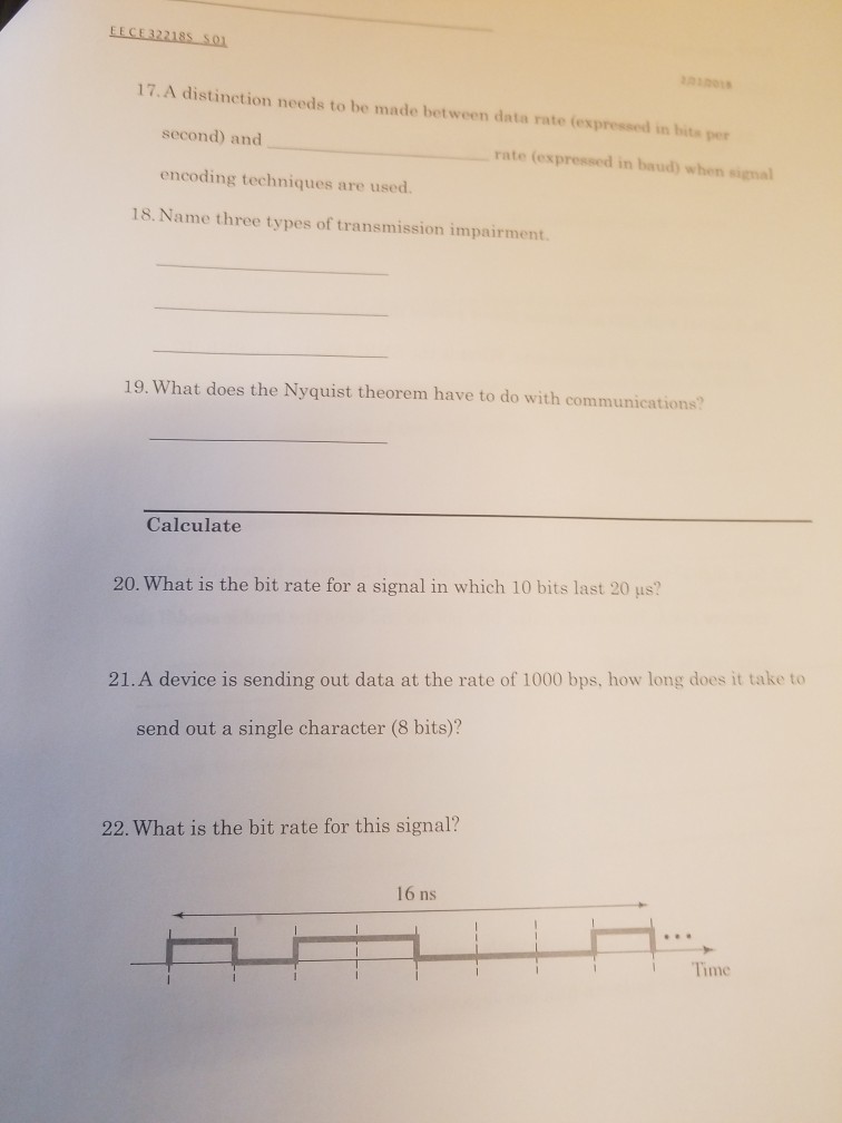  help please 17.A distinction needs to be made between data rate