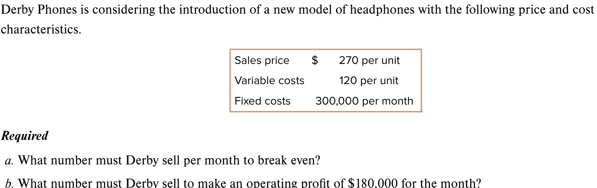 1) 2) Using Excel to perform CVP Analysis Refer to the data