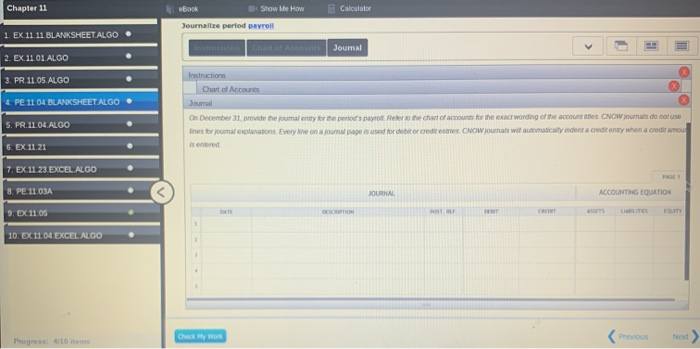 for the periode $43.520 5. PR 11 04 ALGO 6. EX 11