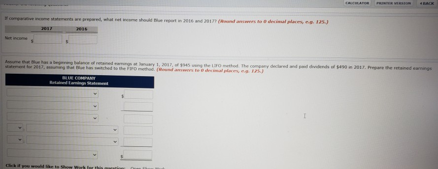  CALCULATOR PRINTER VERSION 4 BACK www If comparative income statements are