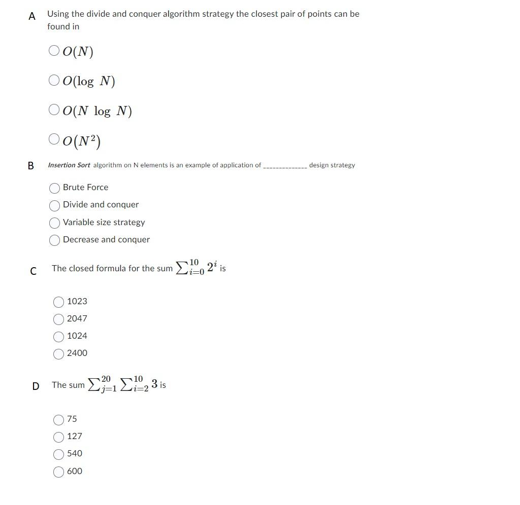  A Using the divide and conquer algorithm strategy the closest pair