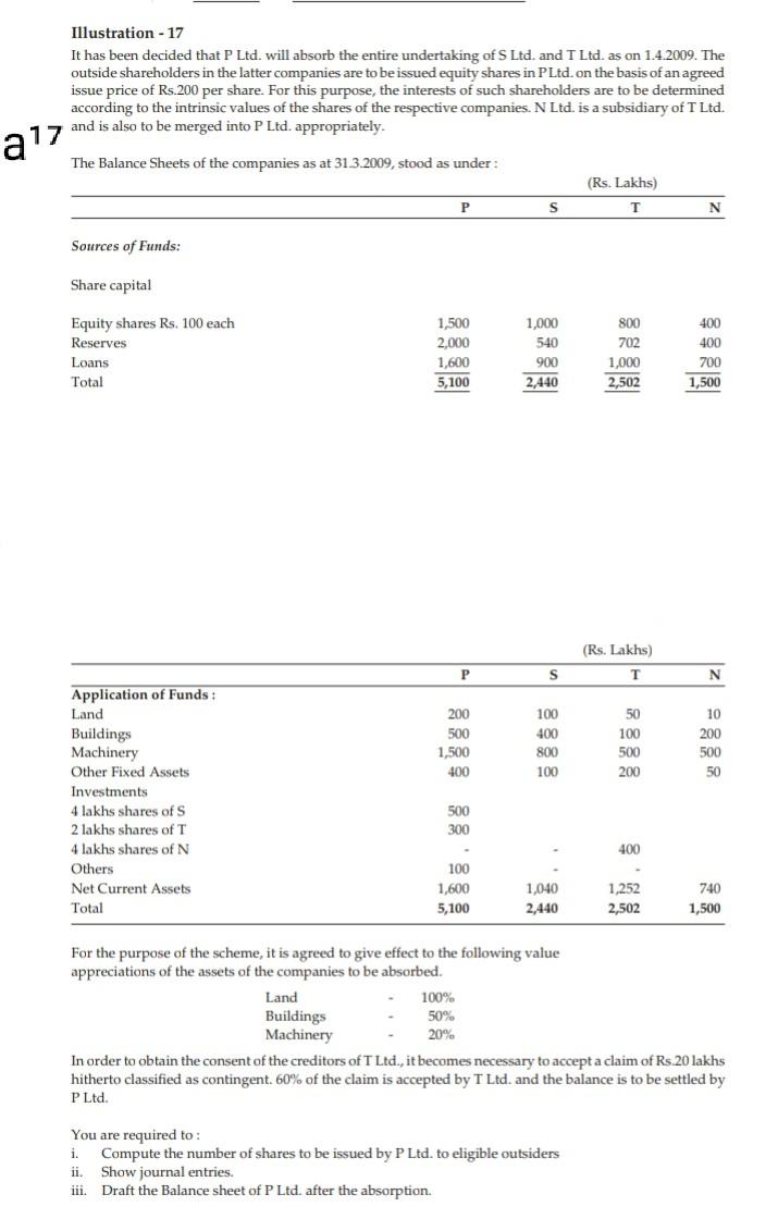 Illustration - 17 It has been decided that P Ltd. will