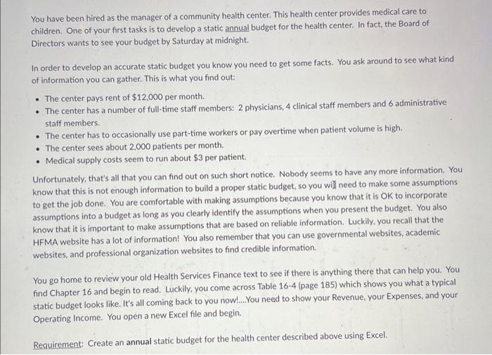 can you please use excel to do it. You have been hired