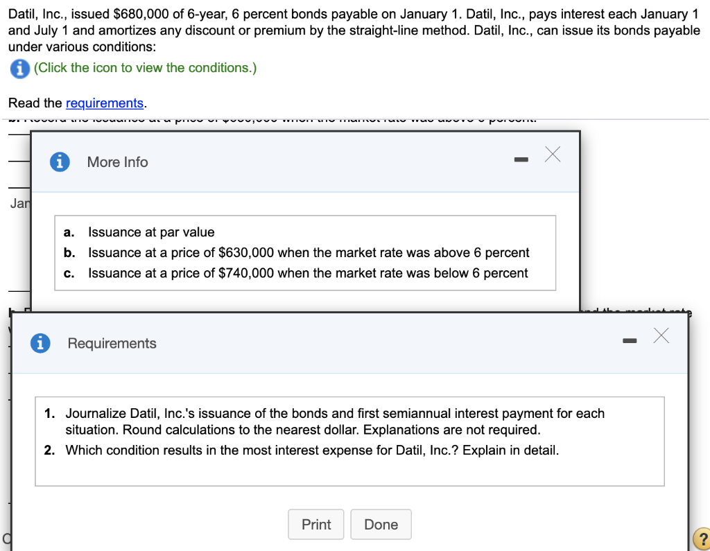 Please help me with this question. Datil, Inc., issued $680,000 of 6-year,