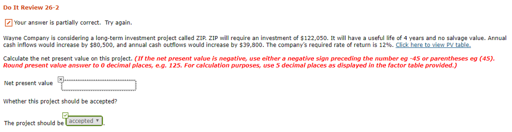  Do It Review 26-2 Your answer is partially correct. Try again