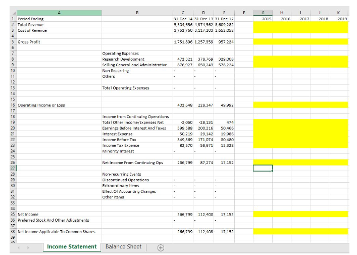 Complete pro forma statements for the years 20152019, assuming an 8%