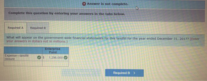 solid waste landfill in 2017 that is at 54 percent of capacity
