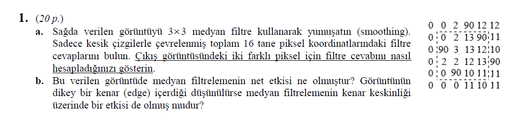  Smooth the image on the right using a 33 median filter.