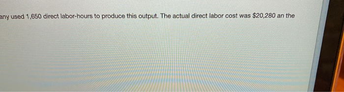 September the company's budgeted production was 5,300 units, but the actual production