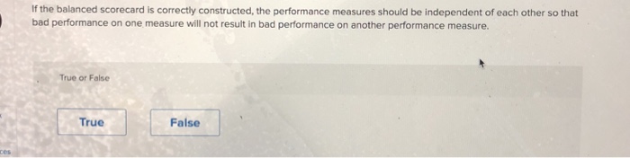  If the balanced scorecard is correctly constructed, the performance measures should