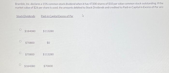 47200 shares of $10 par value common stock outstanding. If the market