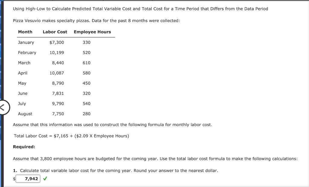  Using High-Low to Calculate Predicted Total Variable Cost and Total Cost