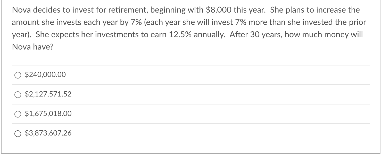 to invest for retirement, beginning with $5,500 this year. She plans to
