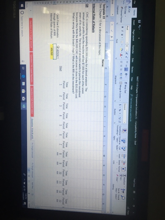 Please help me with chapter 15 question 9 in excel accounting fundamentals