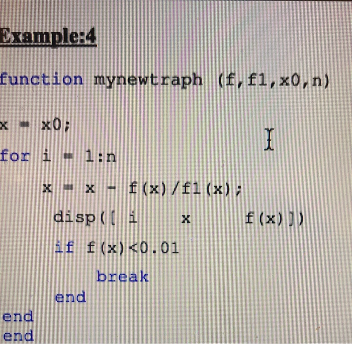 root only at f(x)-0.01 using Newton-Rephson Method without showing any iteration. Also