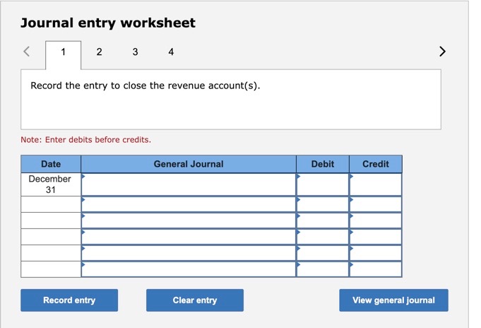 Journal entry worksheet 1 Record the entry to close the dividends account.