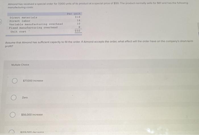 25 21 11 $87 An outside supplier has offered to provide Ollve