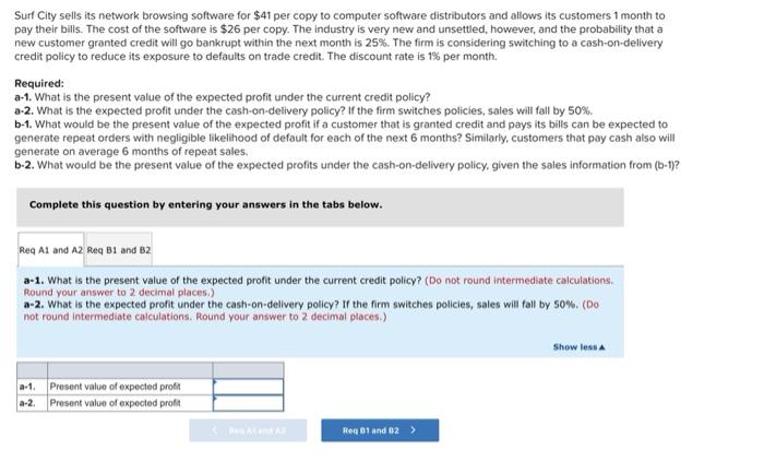  Surf City sells its network browsing software for $41 per copy