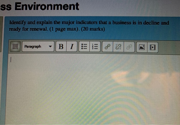  ss Environment Identify and explain the major indicators that a business
