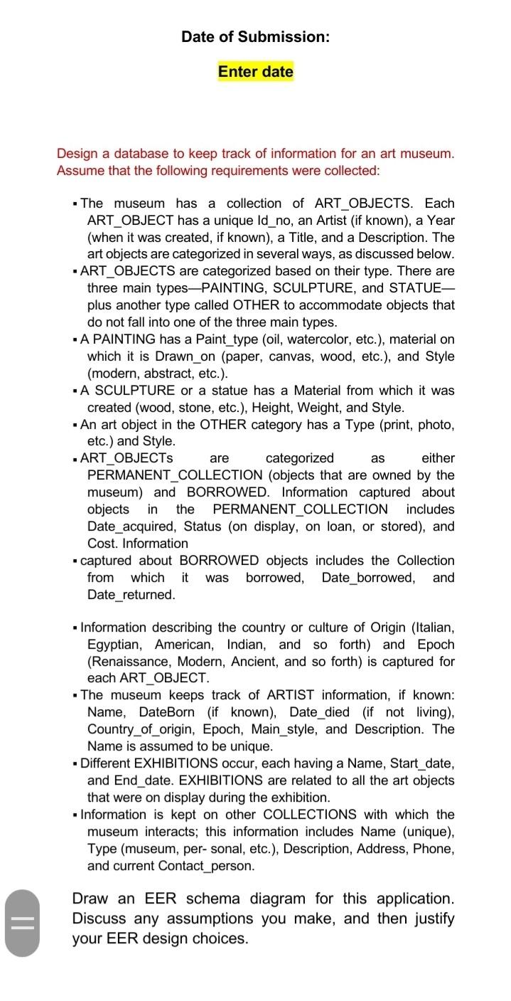  Homework database , I need to draw not just write the