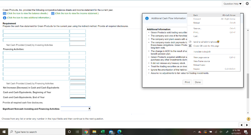 the income statement.) i (Click the icon to view additional information.) Requirement