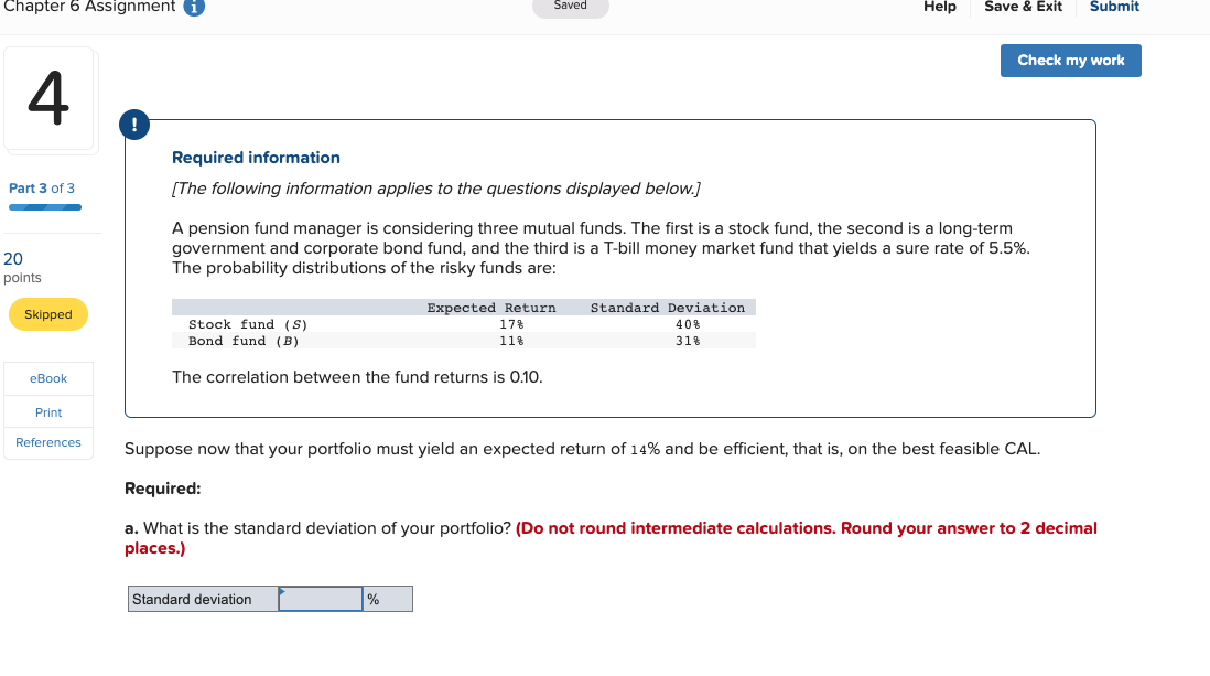  Chapter 6 Assignment i Saved Help Save & Exit Submit Check