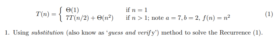  Hint: Do not use the master theorem! Rather, draw a tree,
