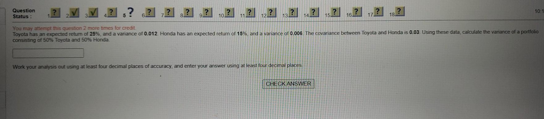  Question Status: ? 2 10:1 4 5 6 9 10 11