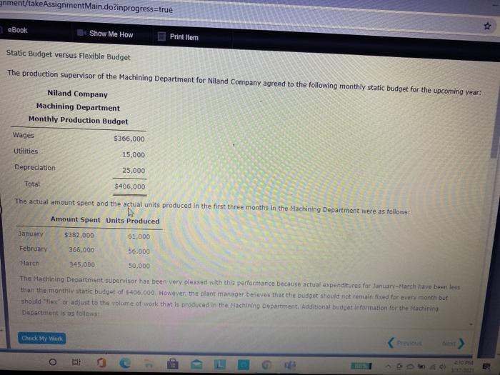  gnment/take Assignment Main.do?inprogress=true eBook Show Me How Print Item Static Budget