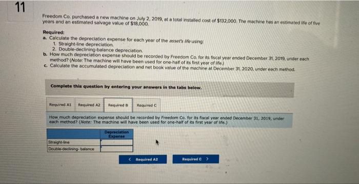 purchased a new machine on July 2. 2019, at a total installed