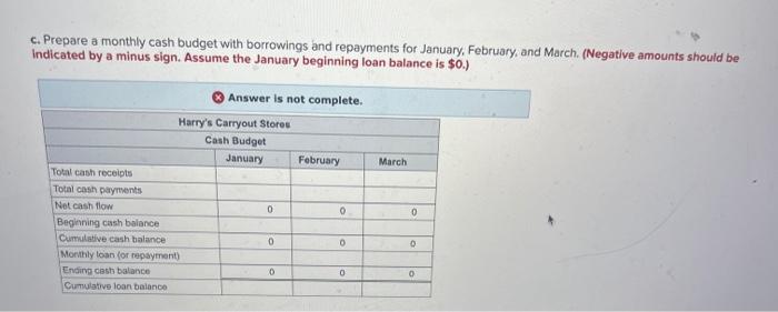 on credit. Of credit sales, 50 percent are paid in the month