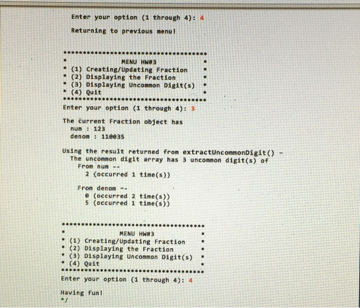 the initial of your last name to the name Fraction and use