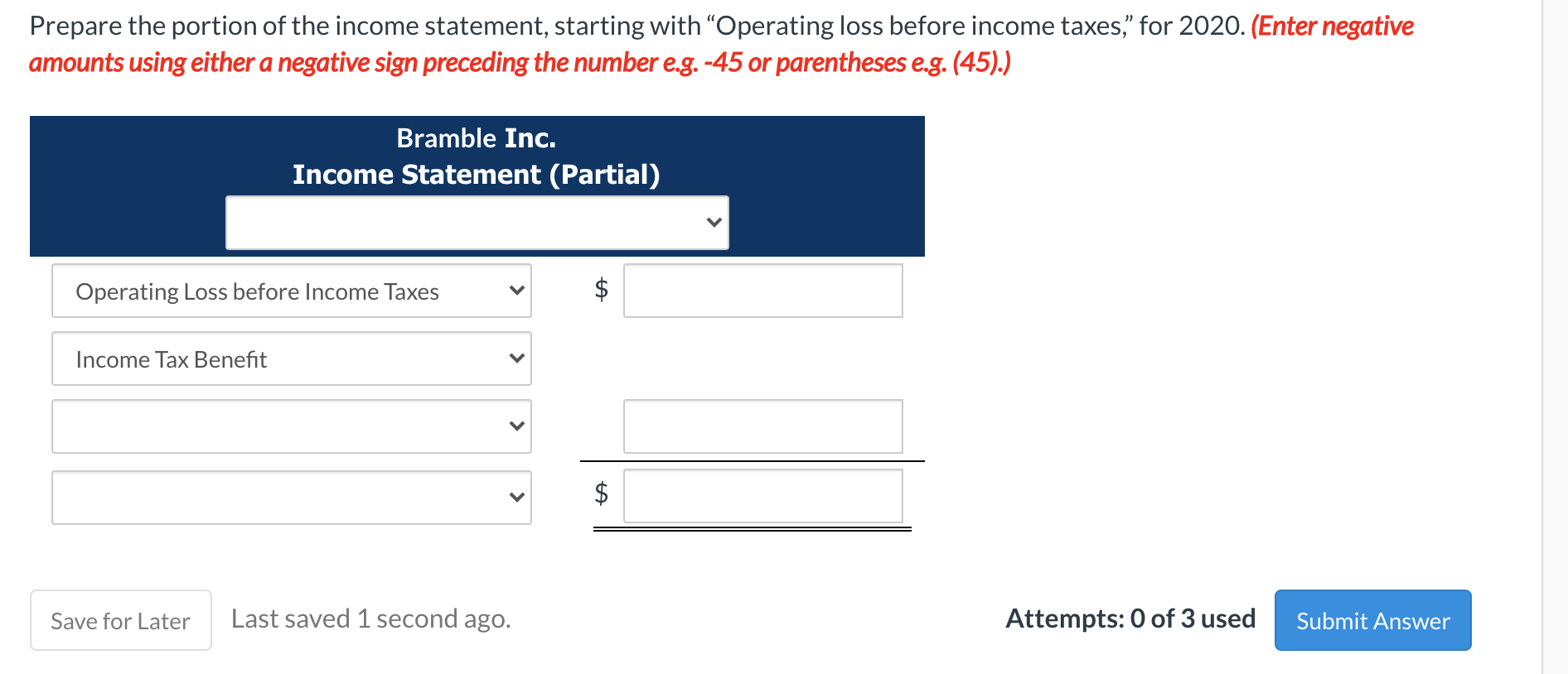 Rate 2019 40 % 2020 Pretax Income (loss) $43,300 (194,000) 244,000 72,300