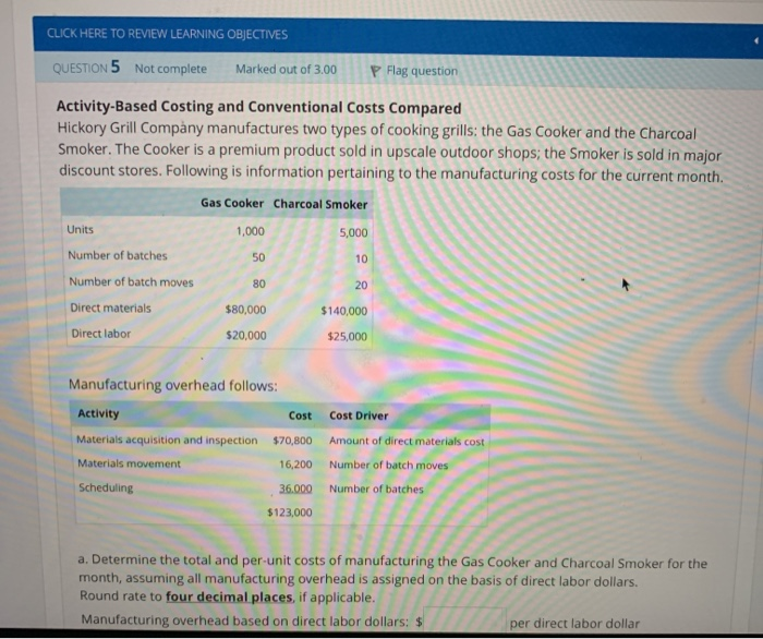  Please answer the question below CLICK HERE TO REVIEW LEARNING OBJECTIVES