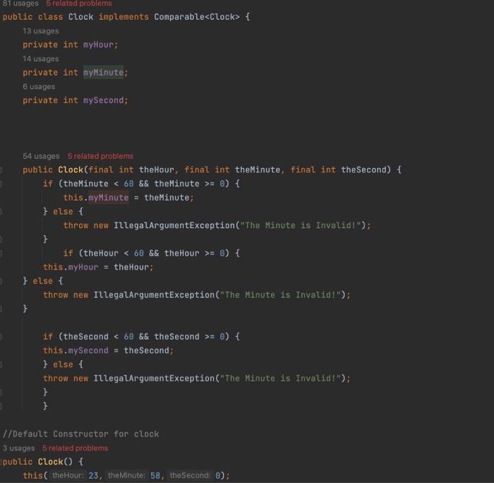 running Just need ClockShop.java ASAP please. Thank you! ClockShop This class will