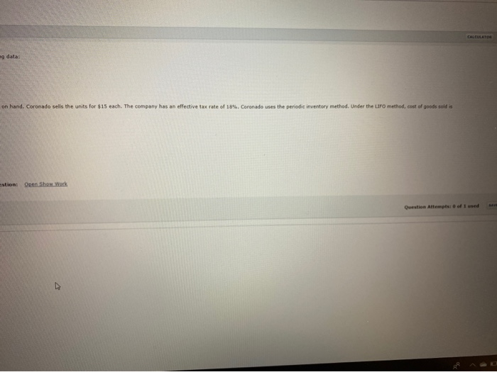 show the following data: Units Unit Cost Inventory: January 1 10000 $9.20