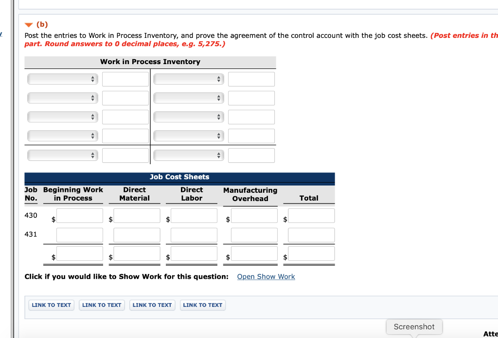 agreement of the control account with the job cost sheets. (Post entries