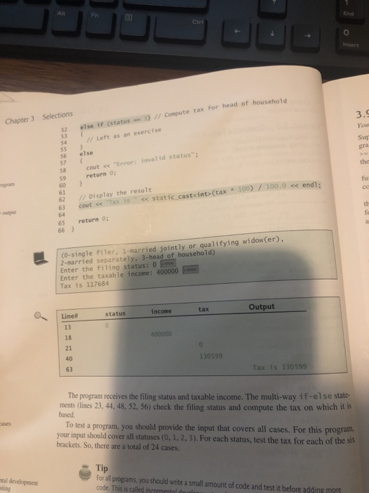 3.3, ComputeTax.con using arrays. For each filing status, there are six tax
