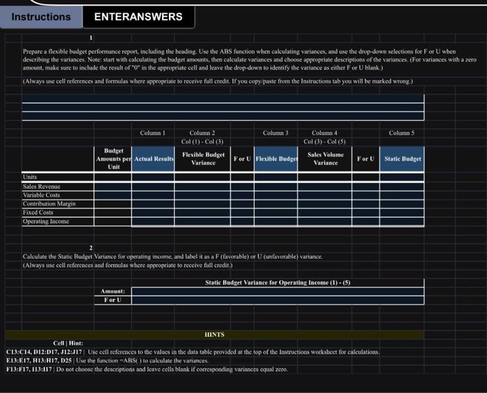 prepare a flexible budget performance report Pilchuck Company manufactures tote bugs and